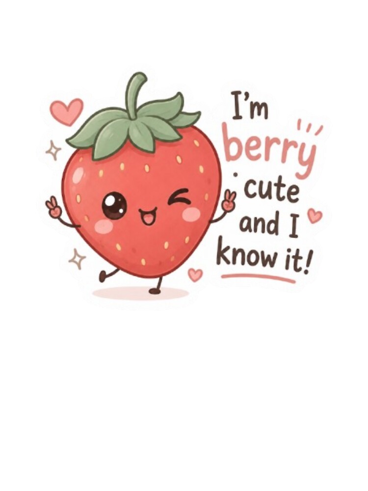 Cute strawberry kawaii sticker. by Vegasstickers