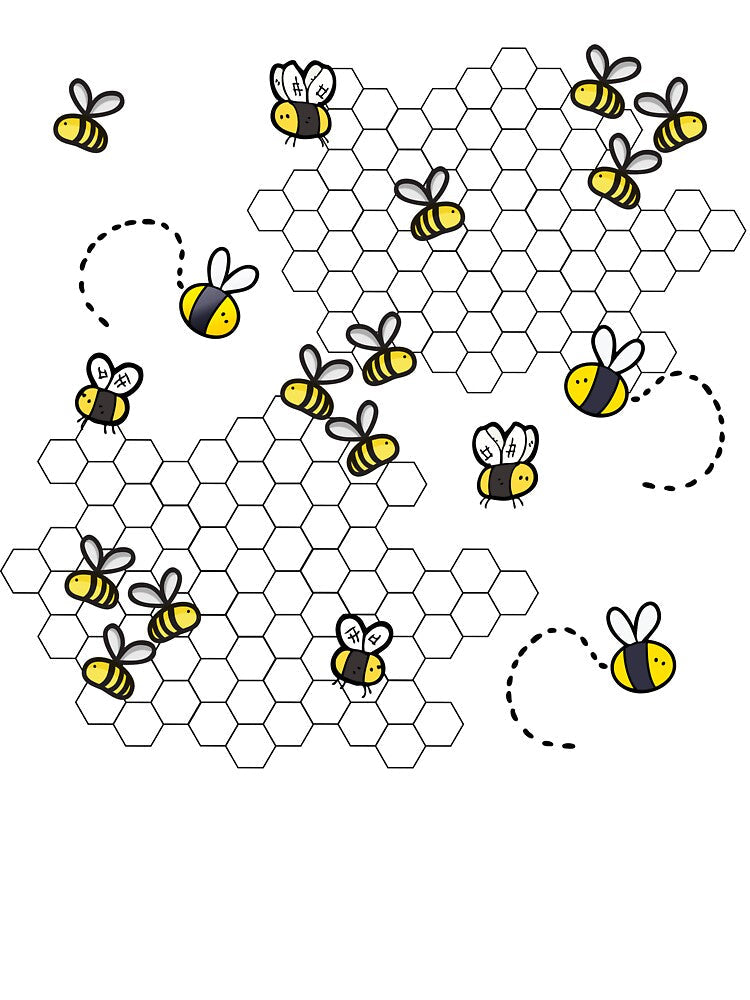 Cute bees flying around Honeycomb by Mars Babe Unisex