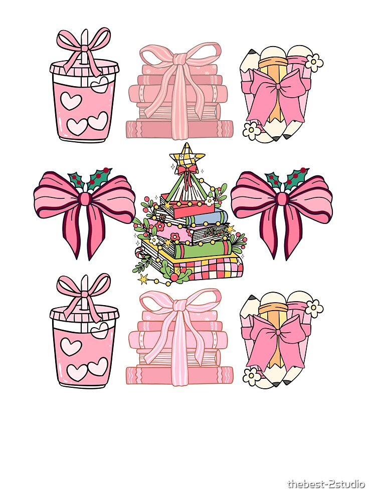 Pink Coquette Bows Christmas For Teacher by thebest-2studio