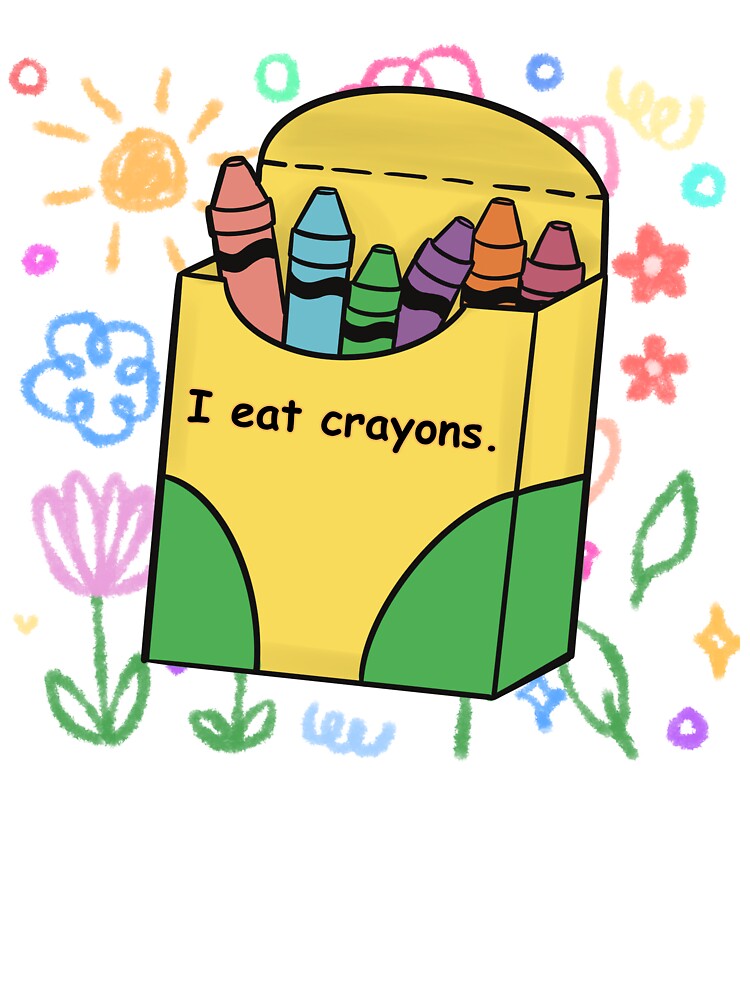 “I eat crayons” funny teacher school design by EmsideOutCrafts