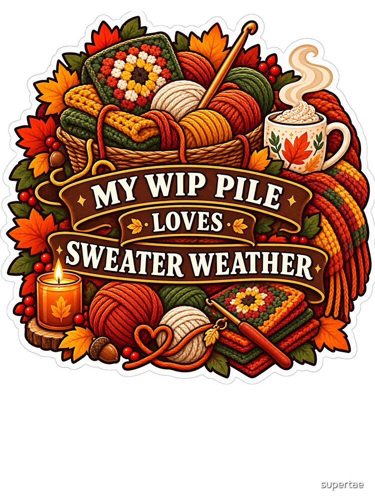 My WIP Pile Loves Sweater Weather Crochet by supertae