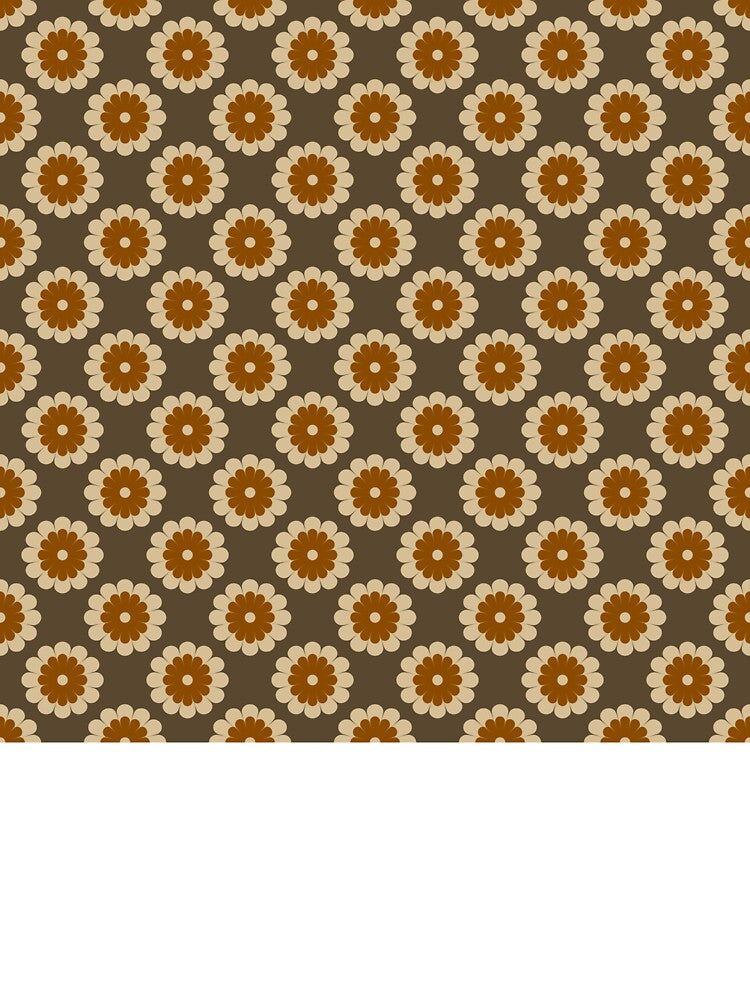 Brown 70s Floral Pattern by antevasinart