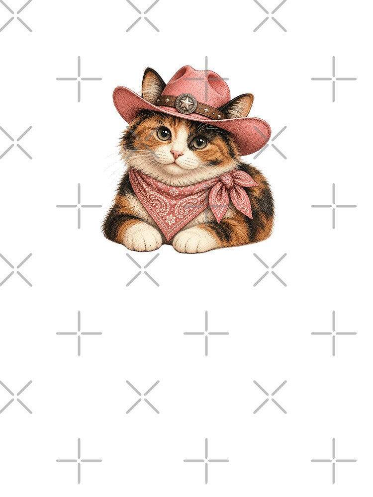 Calico Cat Pink Cowgirl Western Charm Design by BrandyandBeyond
