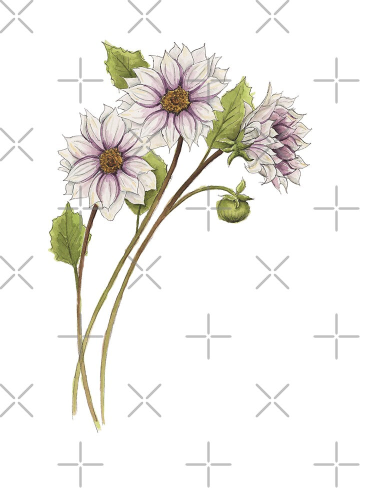 Purple Watercolor Flowers by NaughtyFlorals
