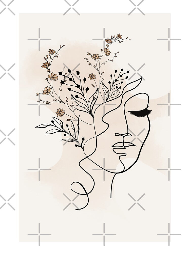 Woman Face Line Art by BUNDLEofNERVES