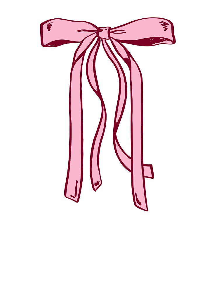 Long Pink Ribbon Bow by Kusaka.art