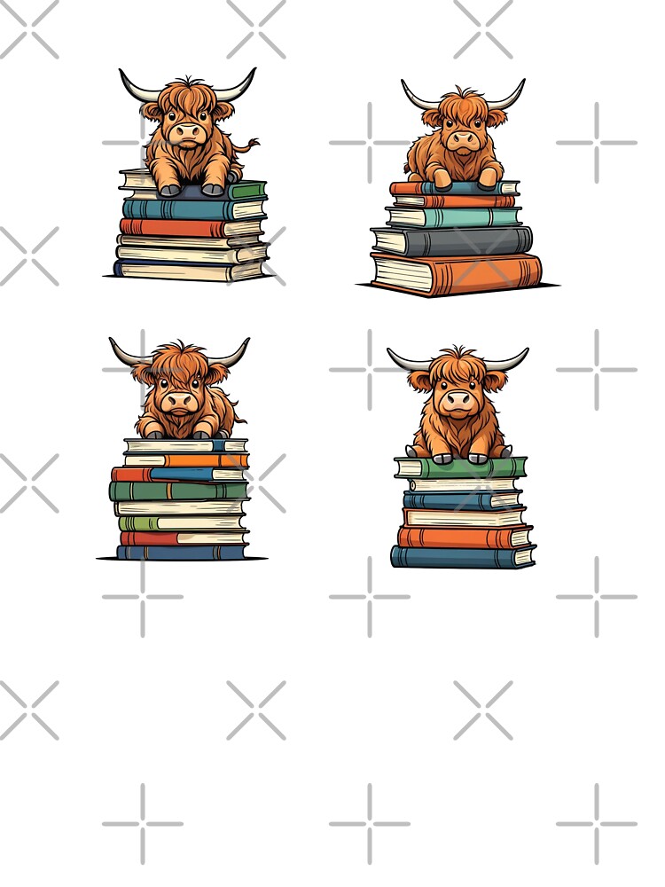 Scottish Highland Cows And Books by TheAnimalZ00