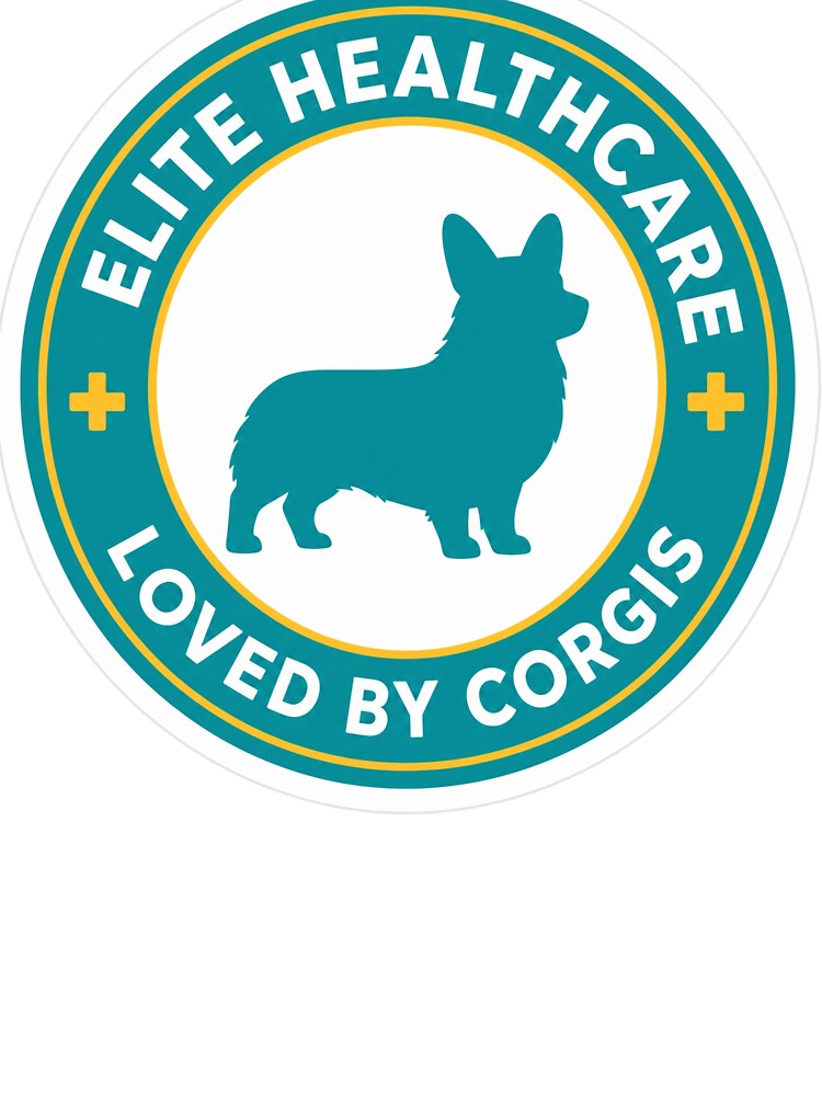 Elite Corgi Healthcare Club | Modern Nursing Emblem Ar by Corgi & co Shop