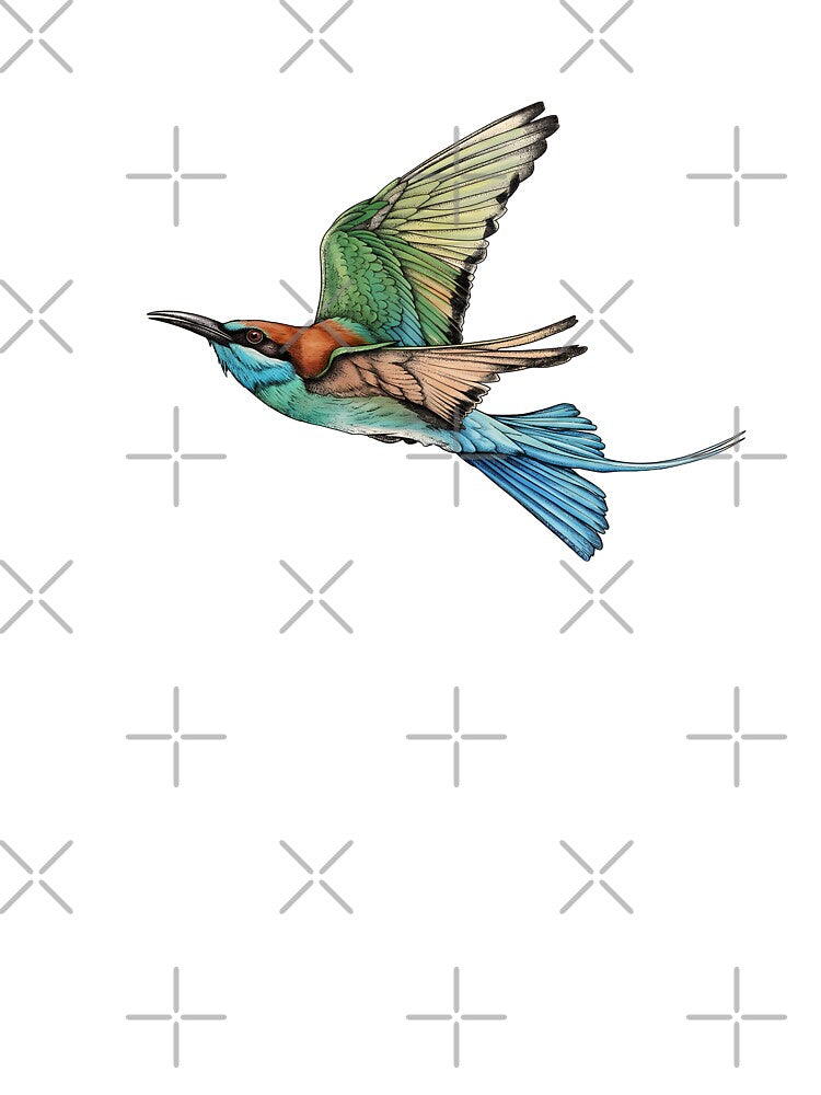 vintage illustrations of Blue-throated Bee-eater by wonderisland