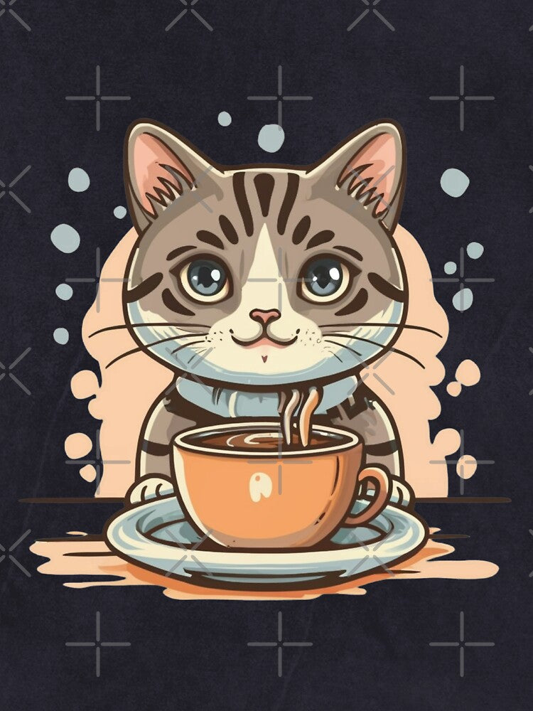 cat coffee happy design by brokenpones