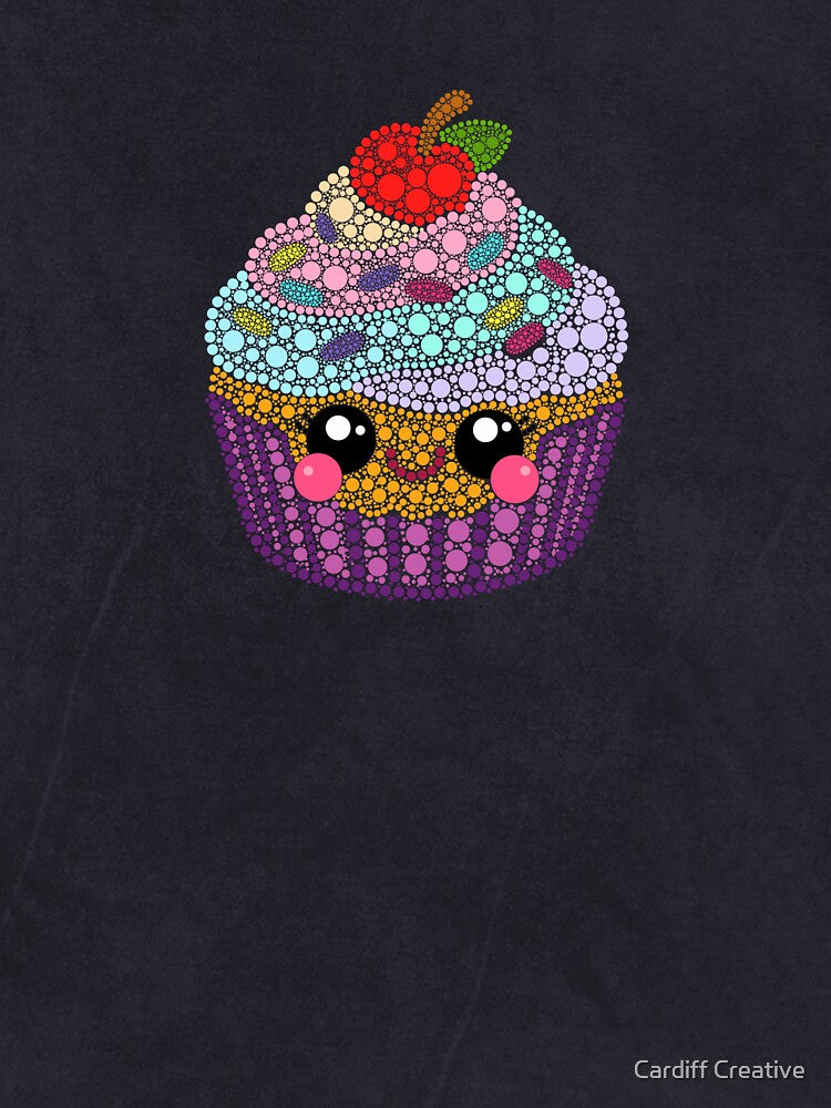 Kawaii Cupcake Dot Art by Cardiff Creative