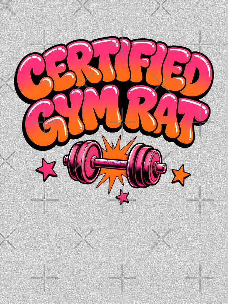 Certified Gym Rat Y2K Bubble Letter Fitness Graphic Tee by Print Finds