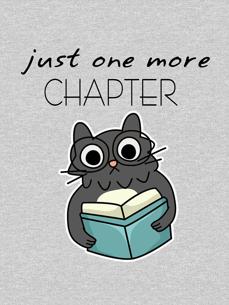 Just One More Chapter Funny Cat Reading Book by intervd257