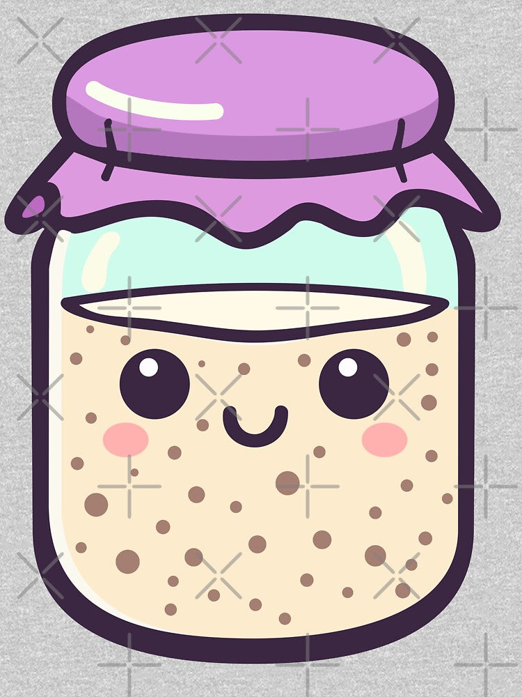 Purple Kawaii Sourdough Starter by BRU Design