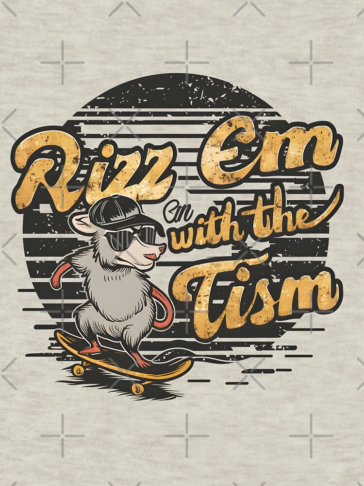 Rizz Em With The Tism Retro Vintage OpossumMeme by bluel_evin