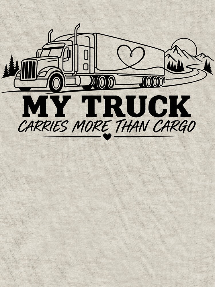 My Truck Carries More Than Cargo - Trucker Love Line Art by Haque Designs