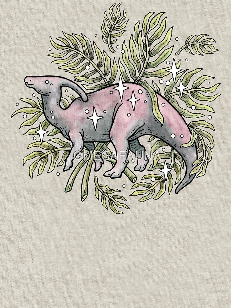 Parasaurolophus & Palms | Dinosaur Botanical Art by OMEGAFAUNA Unisex