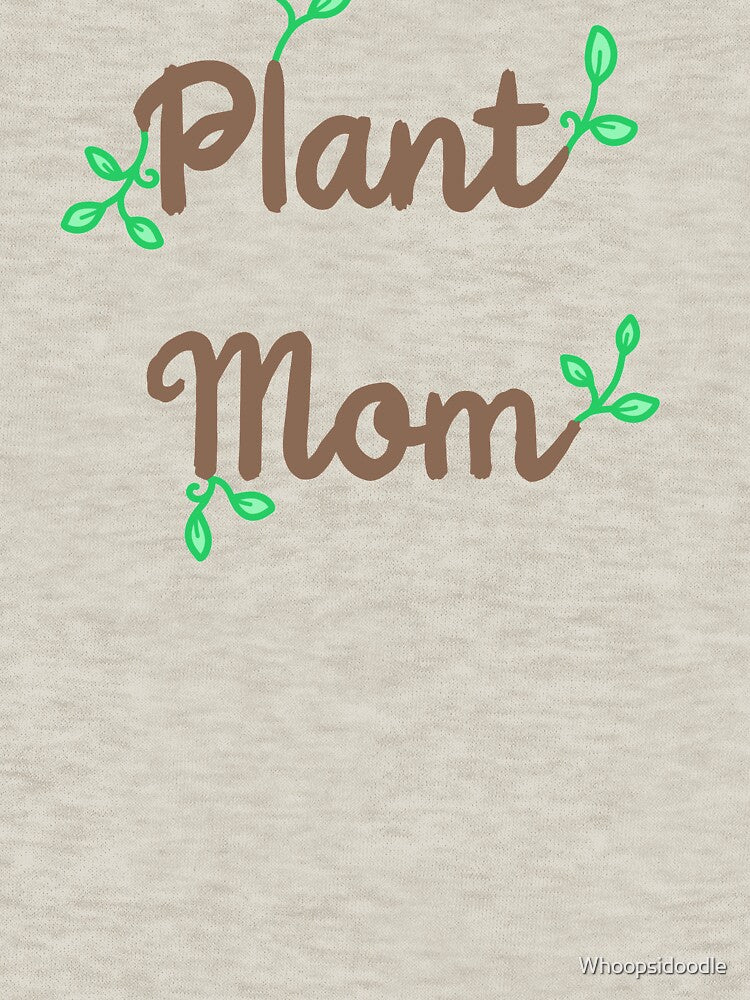 Plant Mom in Brown on Pastel Green by Whoopsidoodle