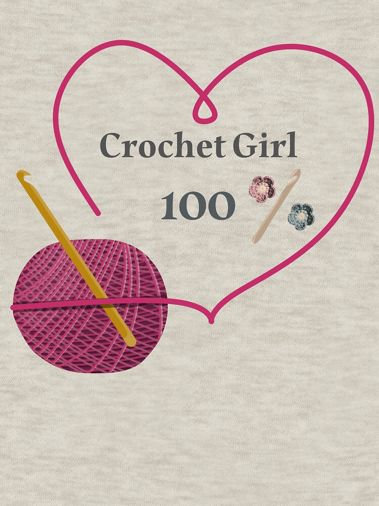 Crochet Girl 100% Cute Yarn Heart Design by DIA PRODUCTIONS