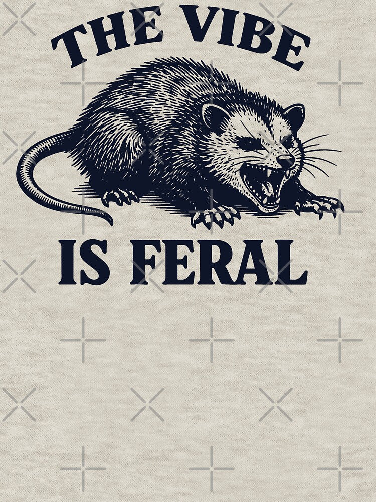 Vintage Funny Opossum - The Vibe is Feral by loupglouglou