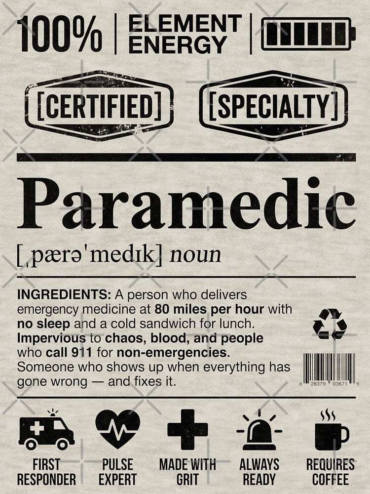 Funny Paramedic Definition Label Vintage | EMT Gift | First Responder by pretty4u
