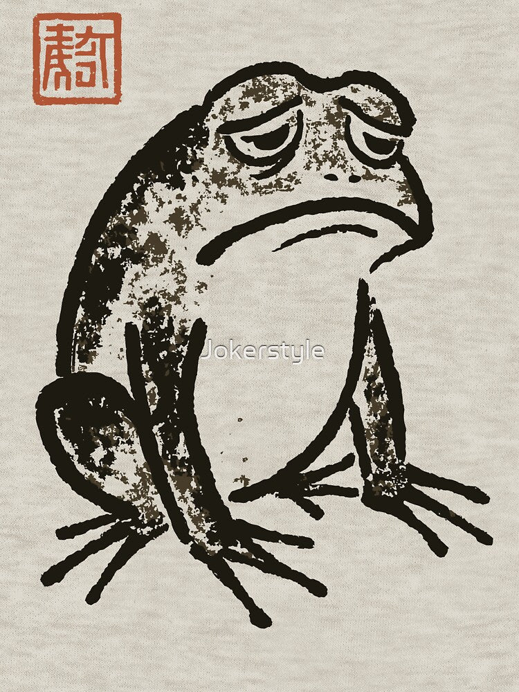 Cute Cottagecore Frog Crying Funny Japanese Aesthetic Design by Jokerstyle