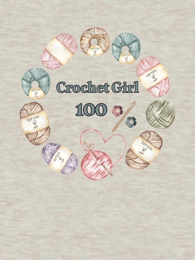 Crochet Girl 100% Cute Yarn Lover Design by DIA PRODUCTIONS