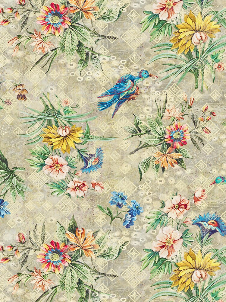 Hand drawn flowers and birds pattern by vidyaroul