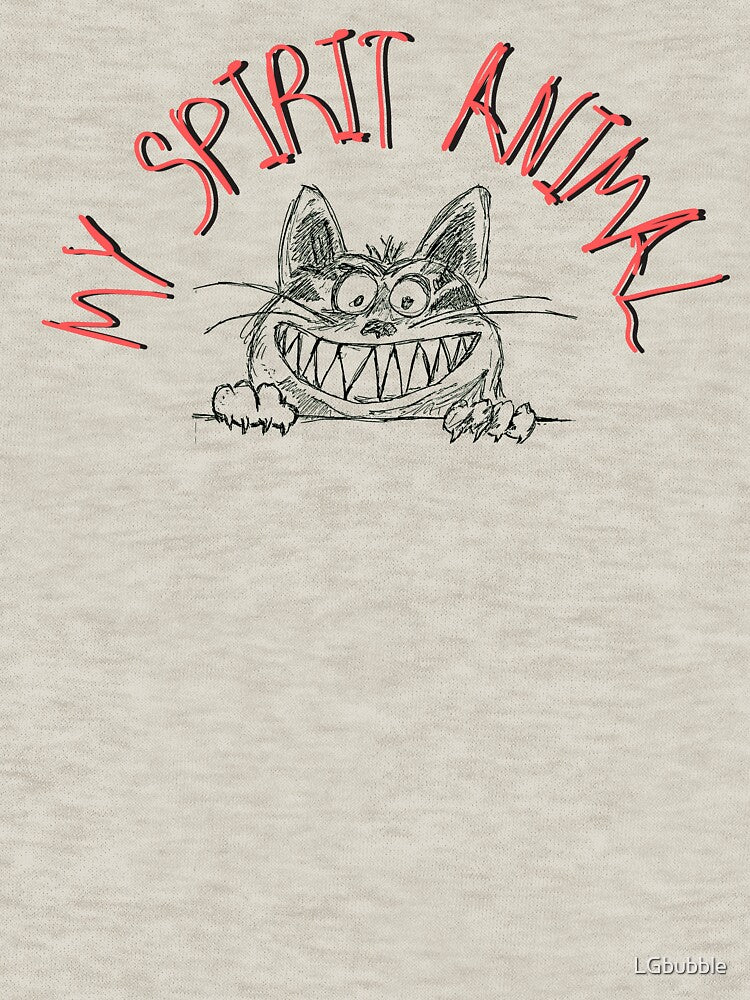 My Spirit Animal Crazy Bad Cat Coral Red Design by LGbubble