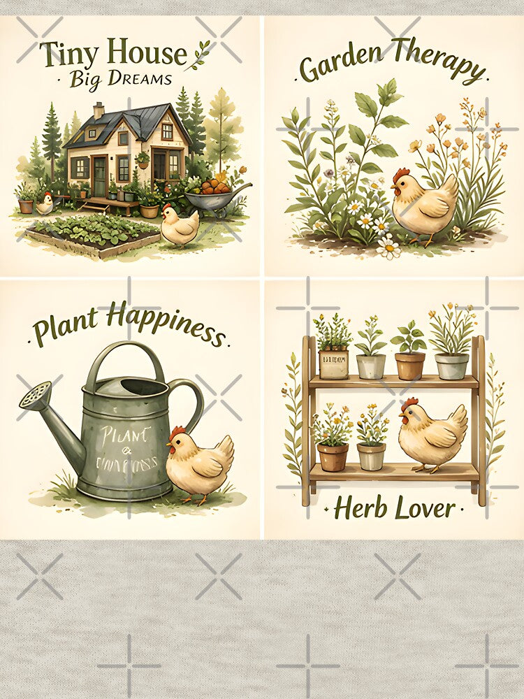 Cozy Tiny Cottage Botanical Watercolor by Spirit of Siam