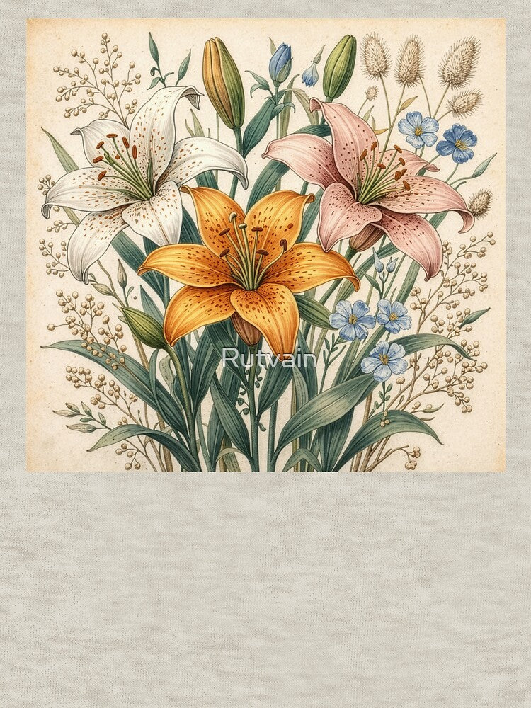 Vintage Lily Botanical Illustration by Rutvain