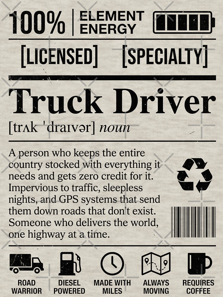 Funny Truck Driver Definition Label Vintage | Trucker Gift | CDL by pretty4u