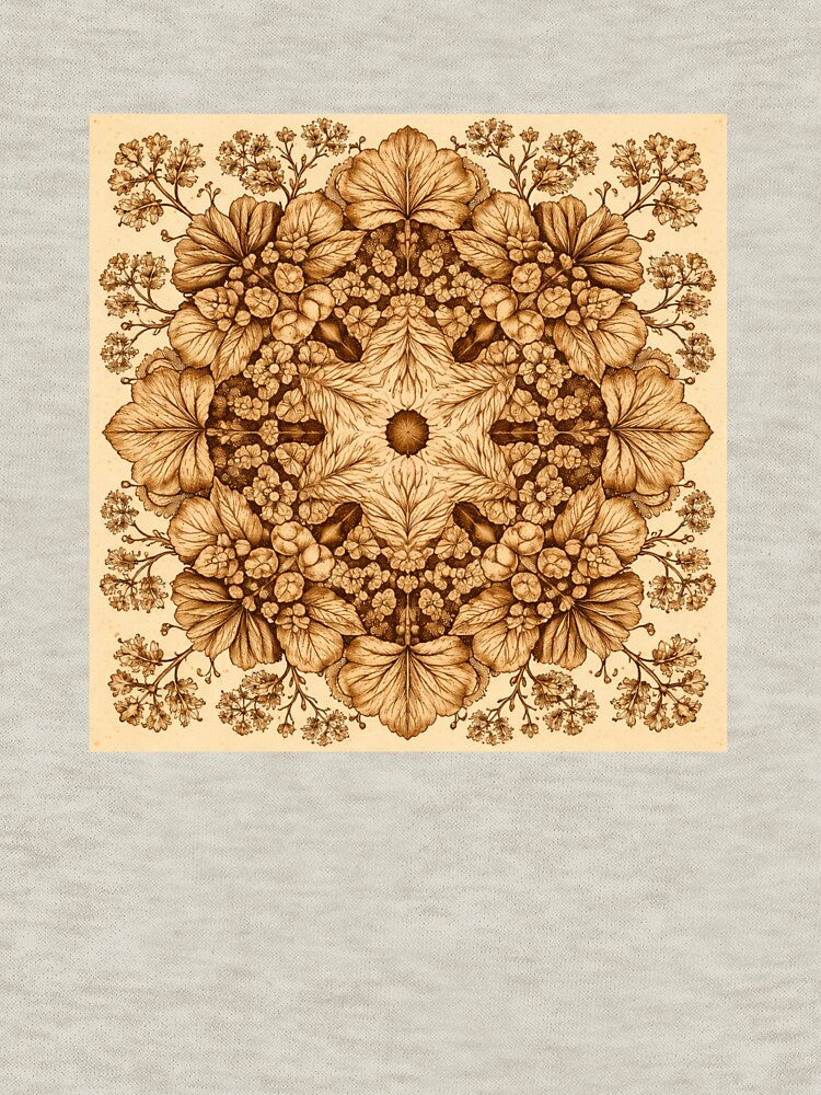 Alchemilla mollis – Botanical Geometry Mandala (Sepia Edition) by Colorshow-relax