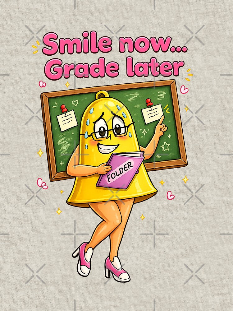 Smile Now, Grade Later – Funny Teacher Quote for Educators by Classroom Crew Studio