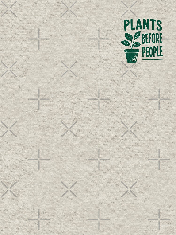 Plants before people funny gardening vintage retro eroded green thumbs design by bard-art