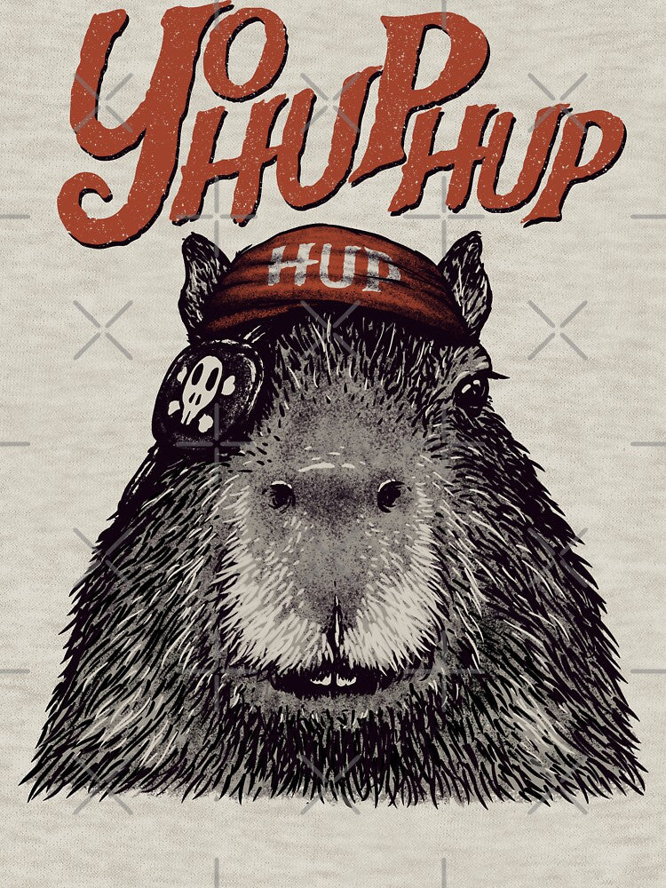 Capyrate - YoHupHup Red Pirate Capybara Yo Ho Ho Yohoho | His Name - Gort | Capy Yuzu | Pet Mat Bandana by Any Color Designs