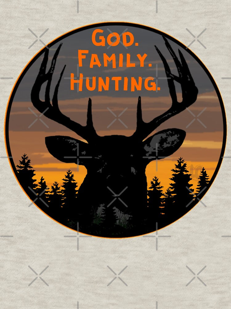 Retro Deer Hunting Design, God Family Hunting by LifeCrush