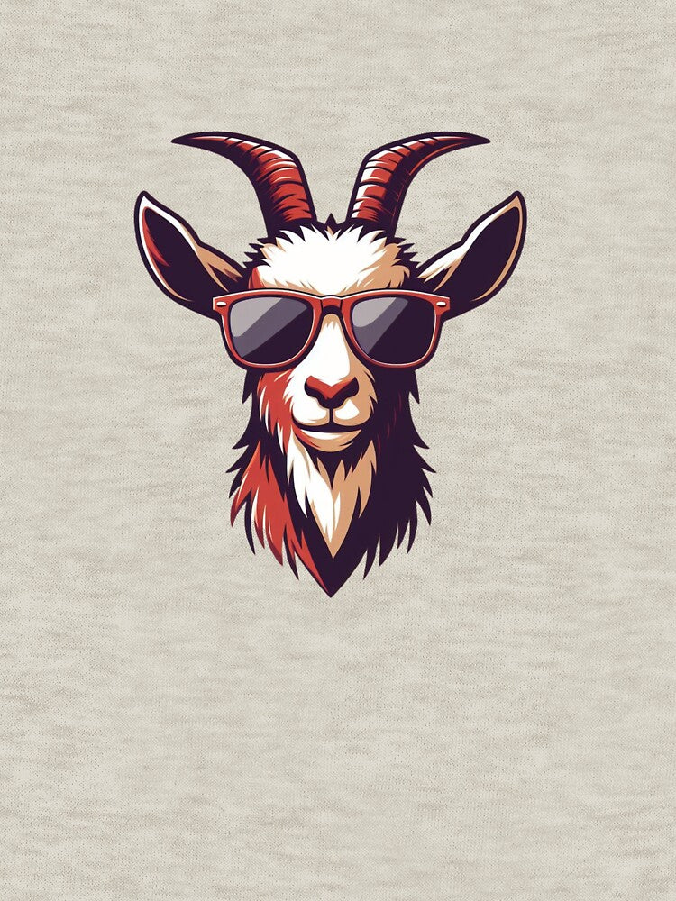Cool Goat with Sunglasses - Funny Farm Animal Retro Art by gkhanco