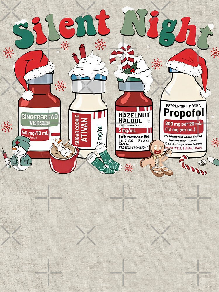Silent Night Christmas, Christmas Nurse Shirt, Medical Christmas, ICU Nurse Christmas Tee, Nurse Holiday by TiaraHans