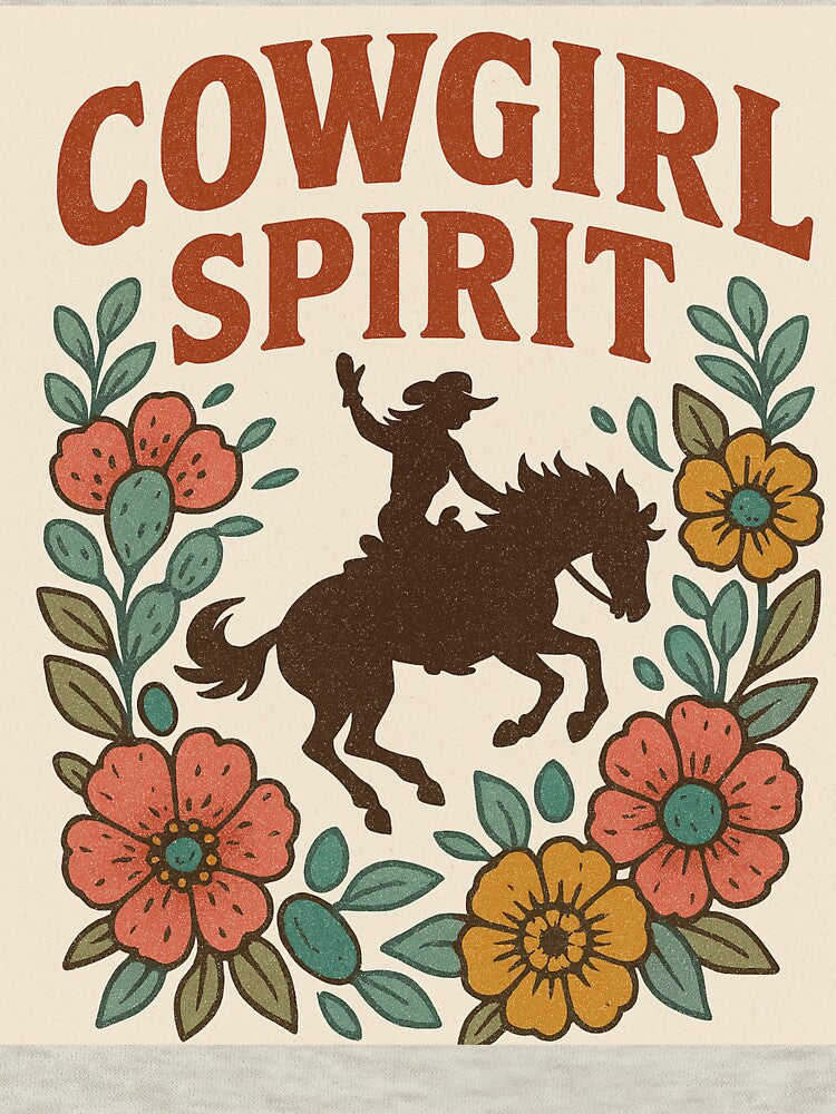 Cowgirl Spirit – Vintage Western Floral Cowgirl Design by WonderGrace