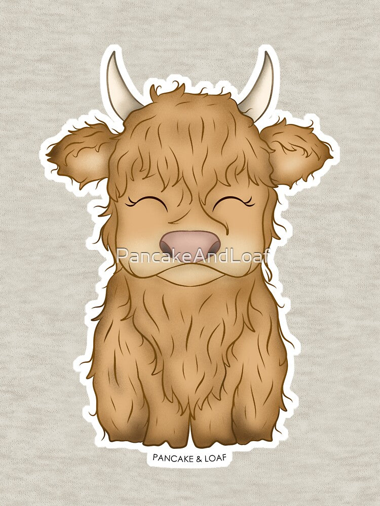 Cute and Fluffy Highland Cow by PancakeAndLoaf