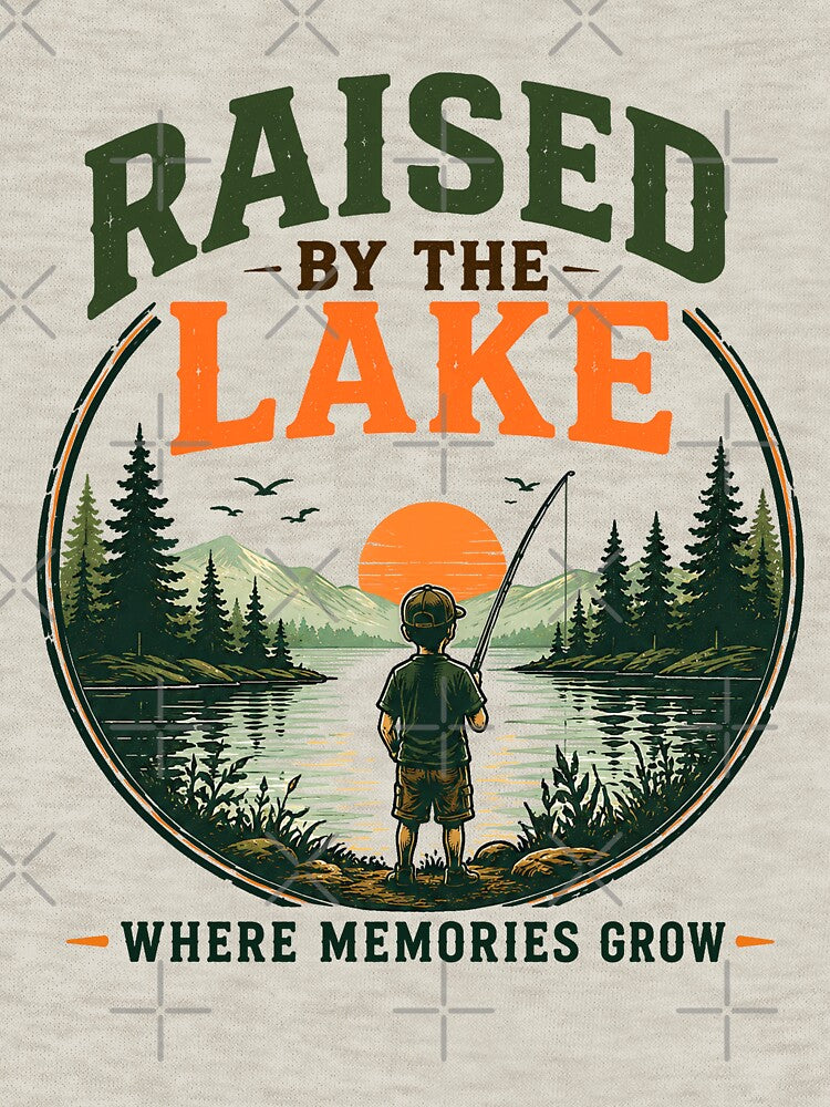 Raised By The Lake Sunset Fishing Mountain View by Colorful Designs
