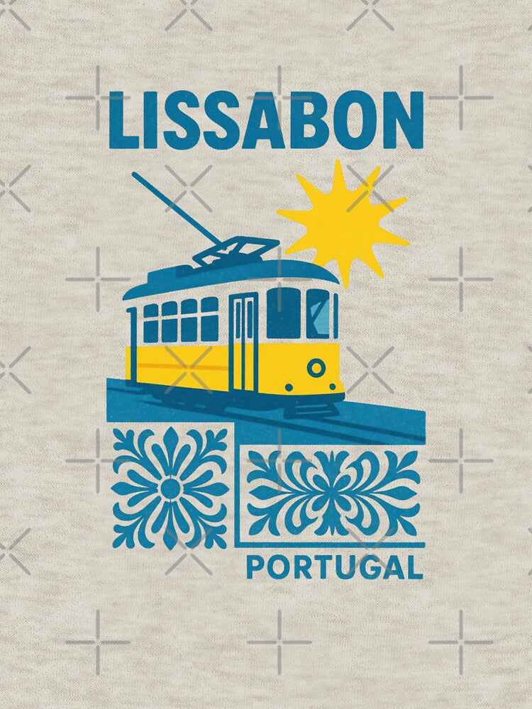 Lissabon Tram Retro Vintage Travel Portugal by HBDStudio