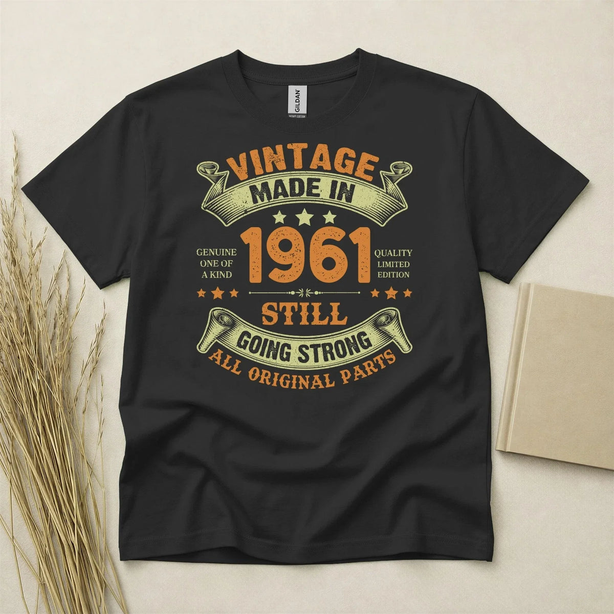 65th Birthday TShirt Born In 1961 65 Years Old Gifts All Original Parts Vintage Unisex