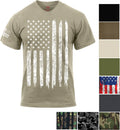 Distressed US Flag Tactical Athletic Muscle Patriotic American USA Tee Unisex