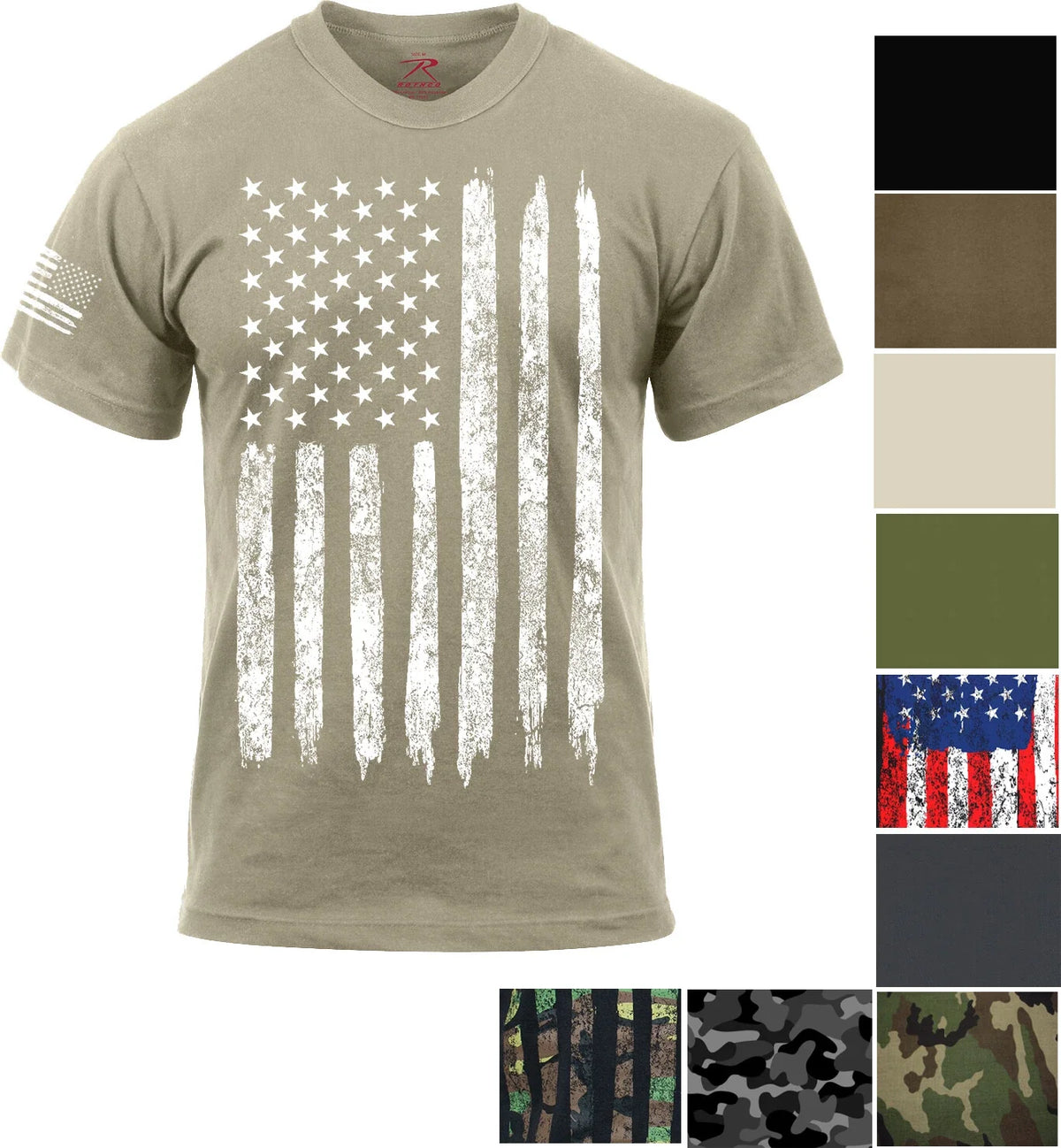 Distressed US Flag Tactical Athletic Muscle Patriotic American USA Tee Unisex