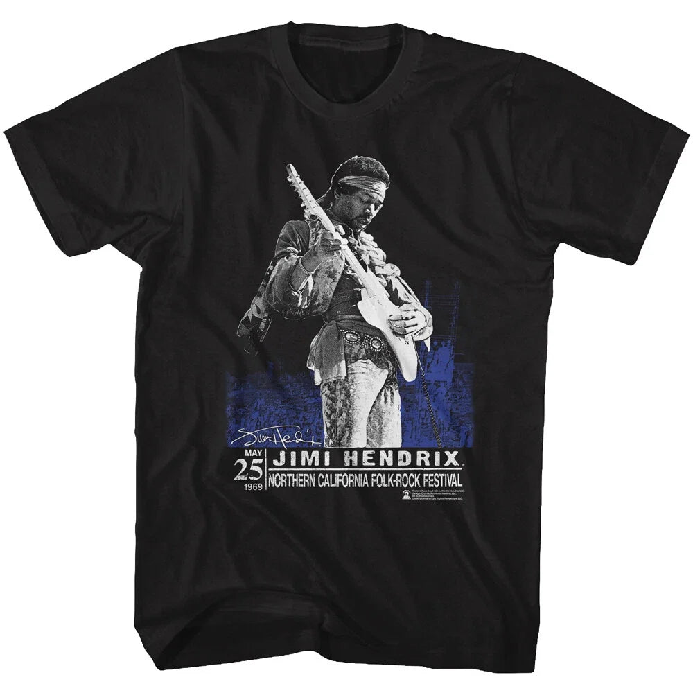 Jimi Hendrix Northern California Folk Rock Festival 1969 Music Men's T Shirt Unisex