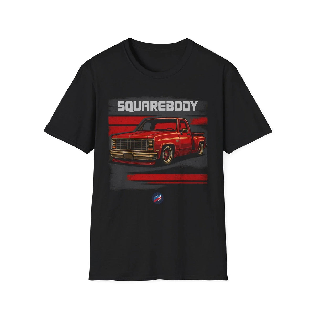 Squarebody Chevy Truck – Slammed Red C10 Classic Pickup Tee Unisex
