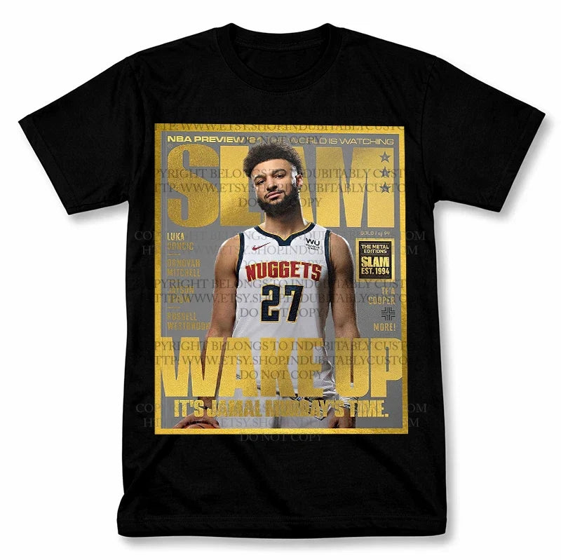SLAM Jamal Murray Nuggets Graphic T Shirt Vintage Style Basketball Fan Tee Unisex