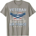 Proud US Air Force Veteran USA Flag Patriotic Vintage Mens Unisex